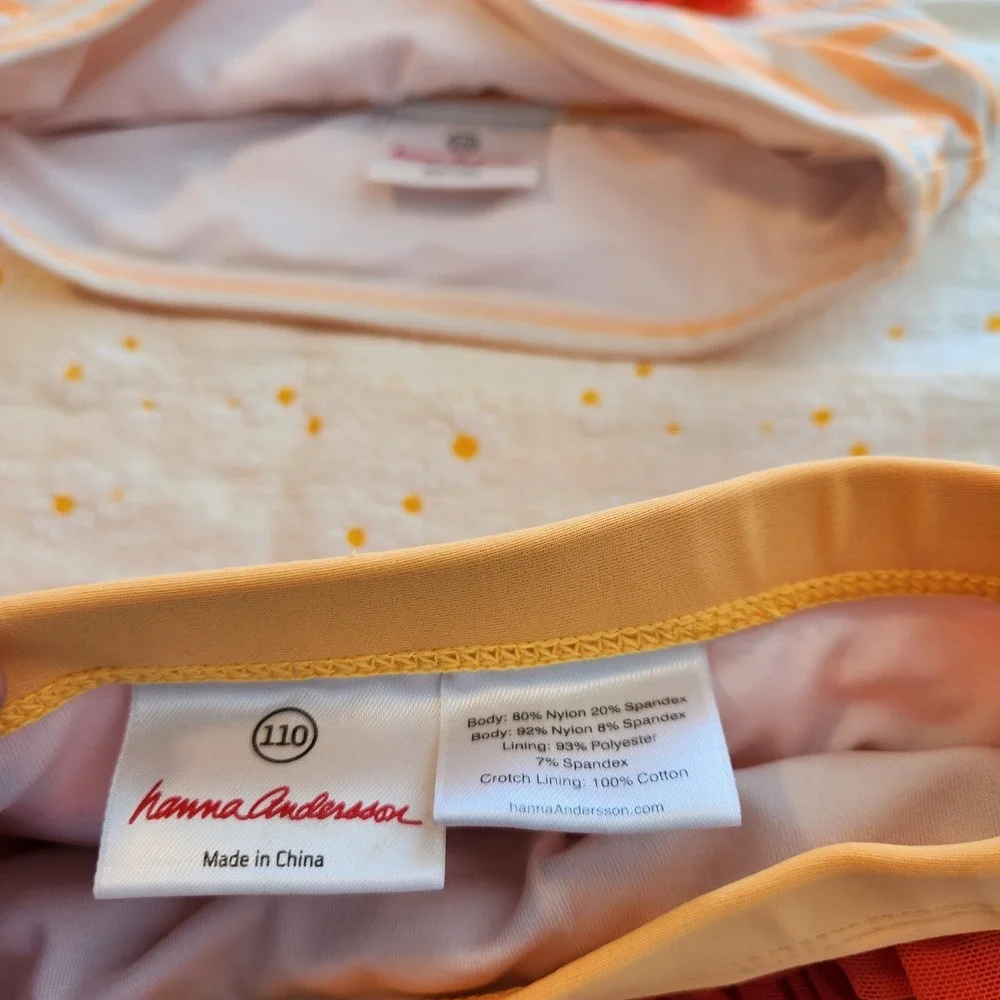 Hanna Andersson Orange One‎ Piece Swimwear for Kids Girl Size 110cm/ 5y